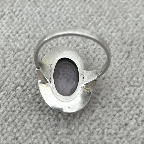 Sterling 925 Silver Handmade Ring with Rose Quartz, Size 7, Marked, Pre-owned - Picture 5 of 7